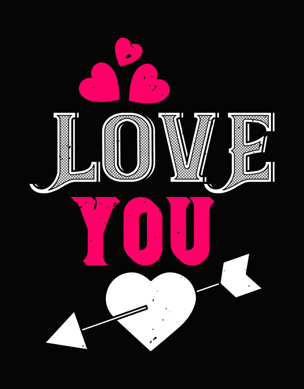 Love You Heart And Arrow DTF Transfer