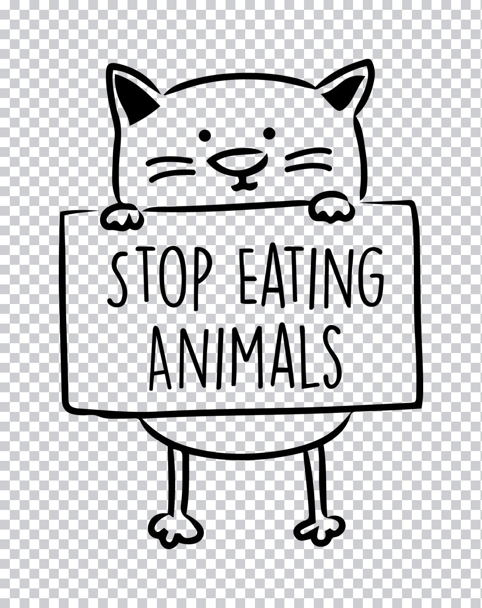 Cat Stop Eating Animals DTF Transfer