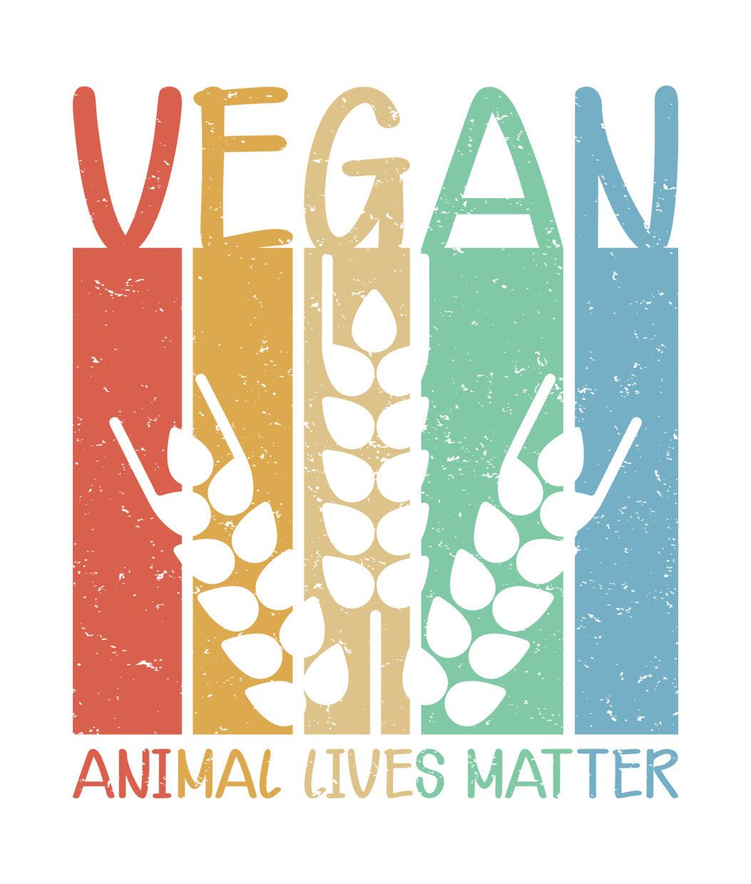 Vegan Animal Lives Matter Retro DTF Transfer