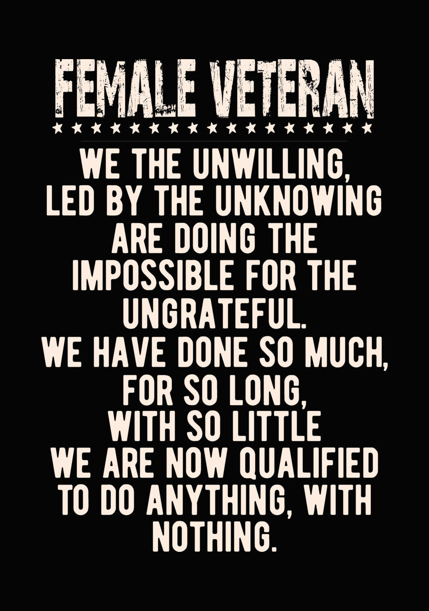 Female Veteran Inspirational Quote DTF Transfer