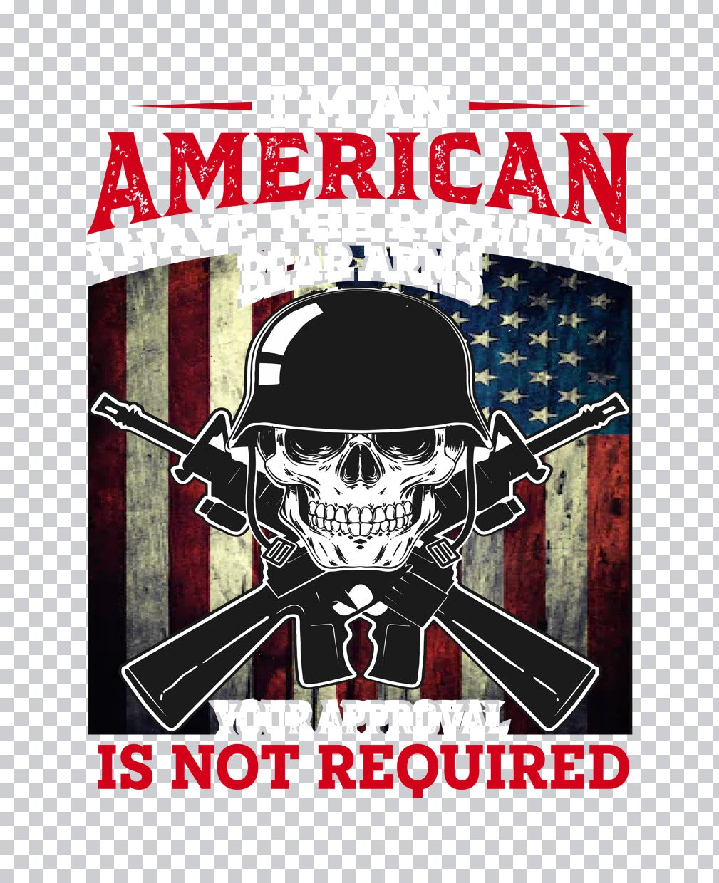 American Veteran Skull and Rifles DTF Transfer