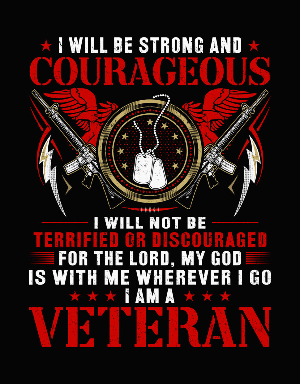 Courageous Veteran Rifle and Eagle DTF Transfer
