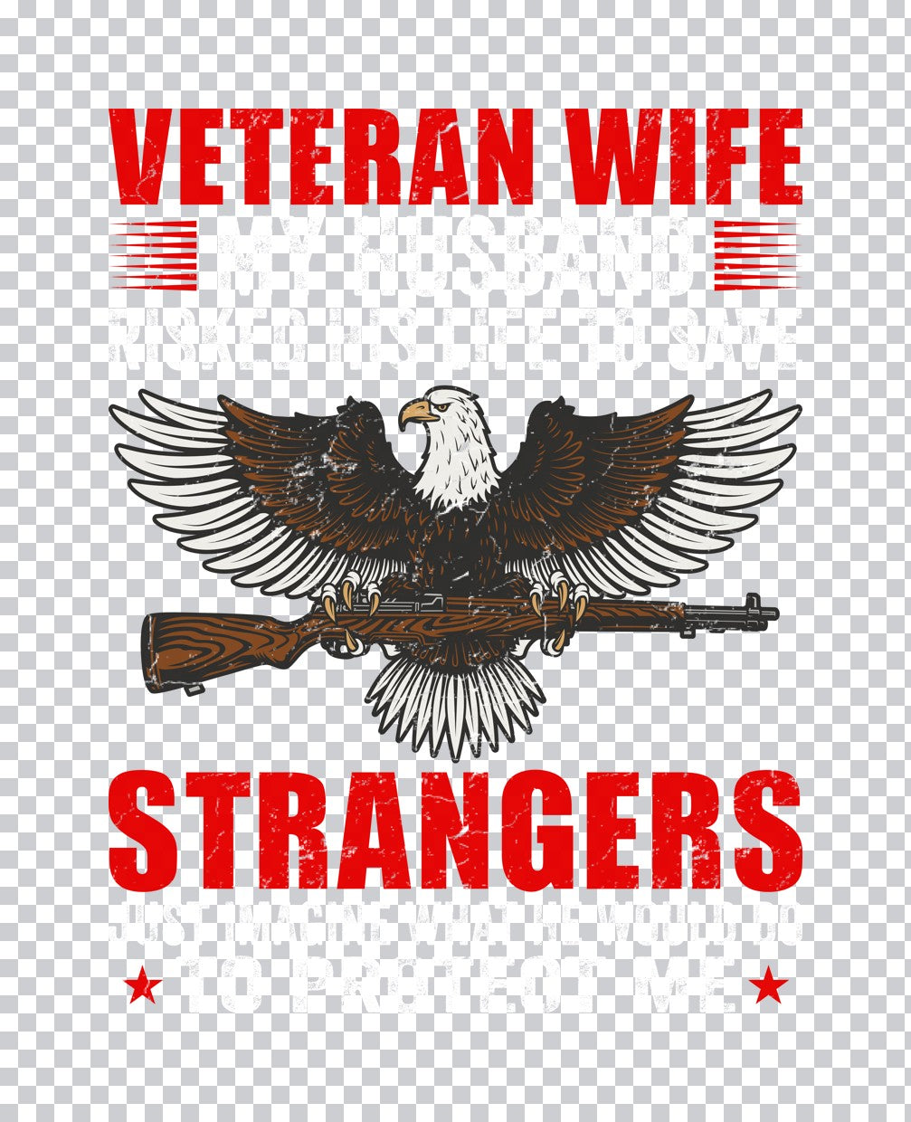 Veteran Wife Eagle Rifle DTF Transfer