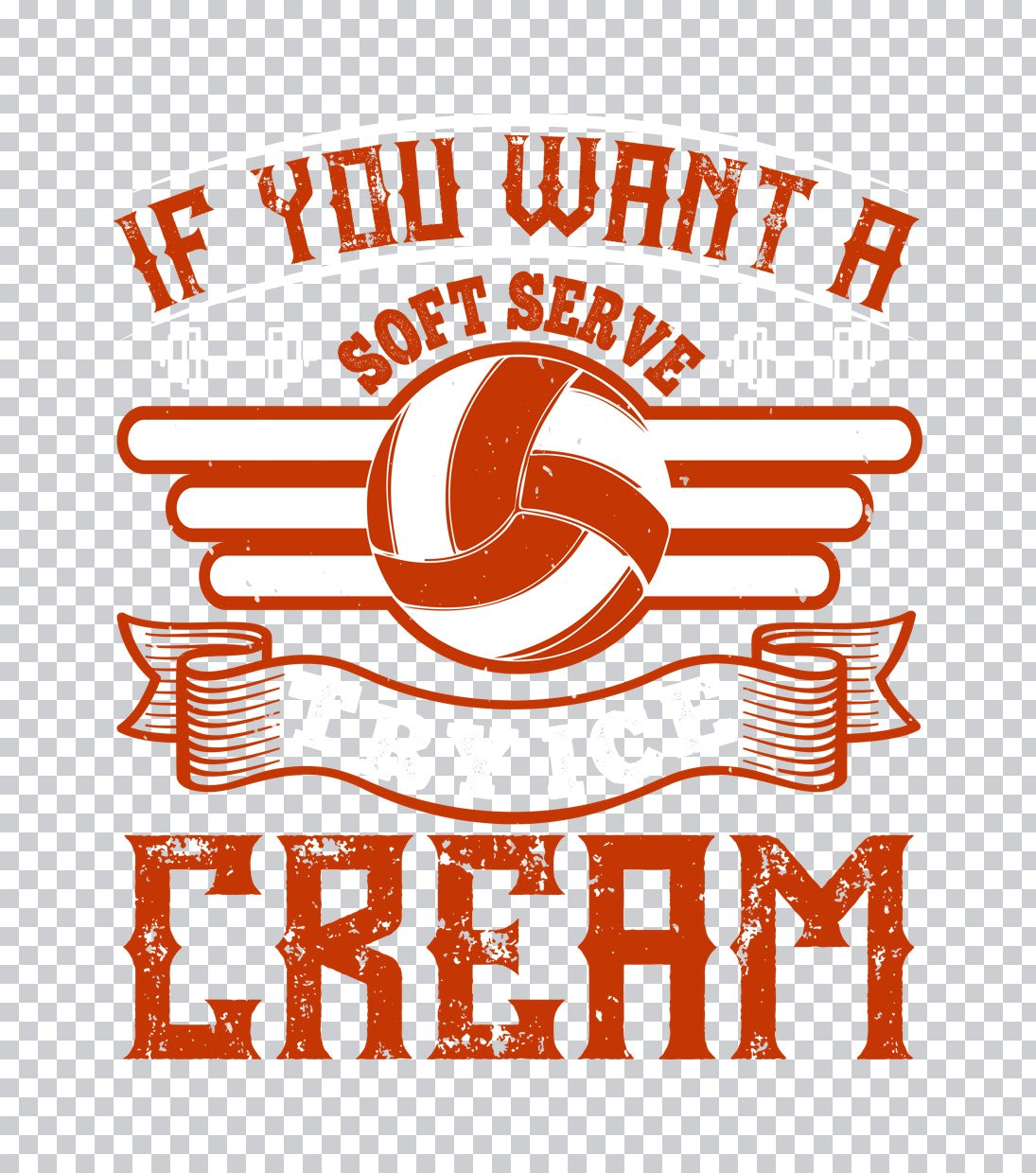 Soft Serve Volleyball Funny DTF Transfer