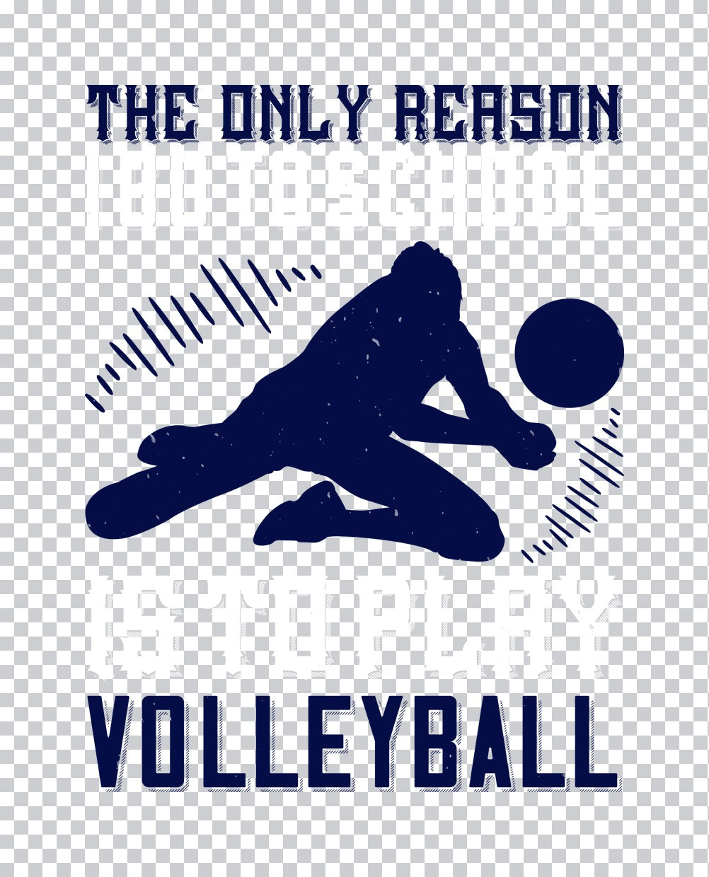 School and Volleyball Silhouette DTF Transfer