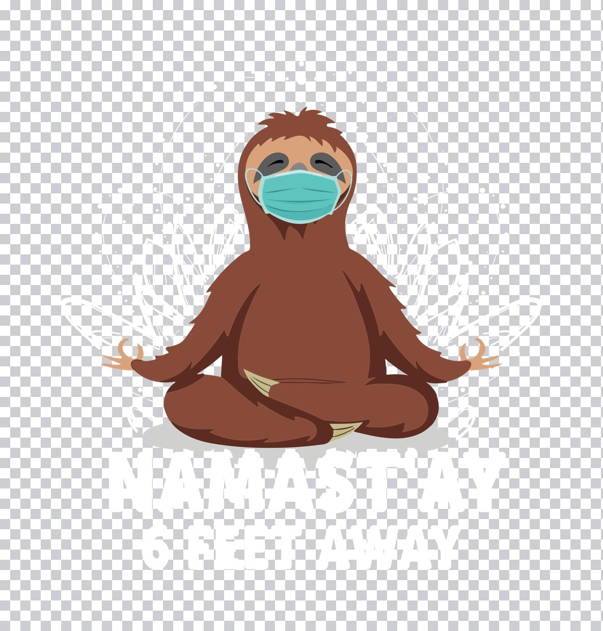 Meditating Sloth With Mask DTF Transfer