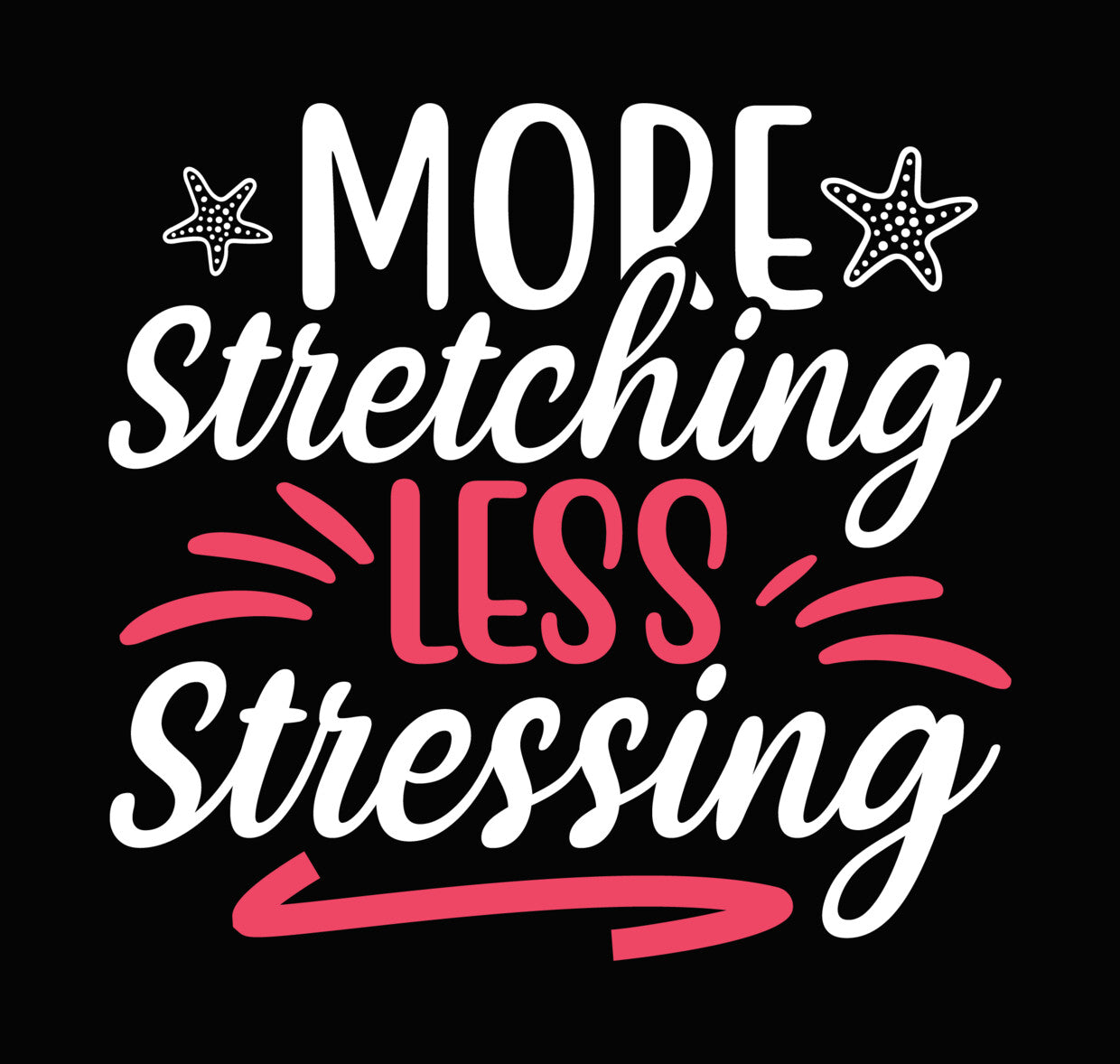 Less Yoga Minimalist Design DTF Transfer