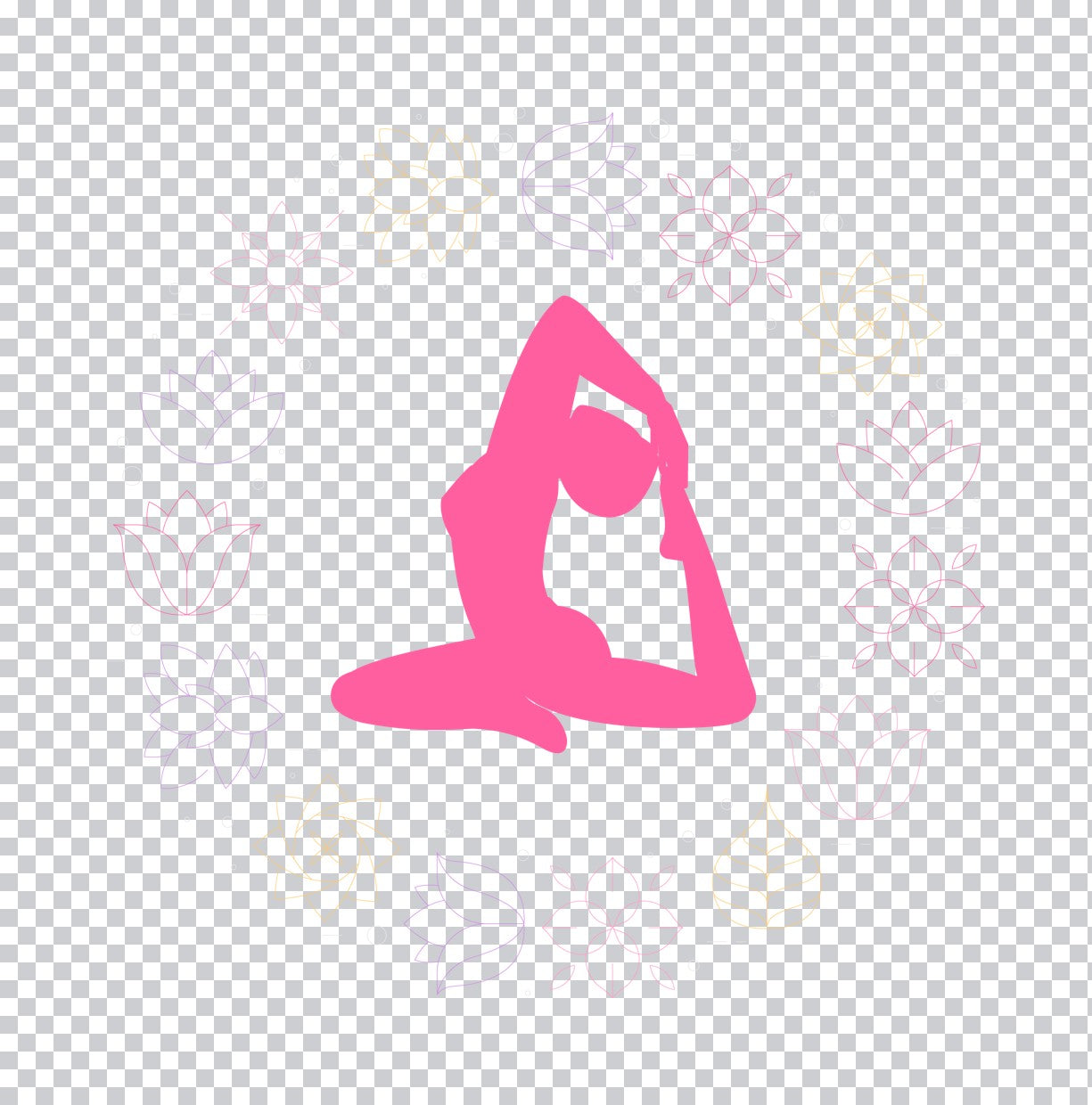 Pink Lotus Yoga Pose DTF Transfer