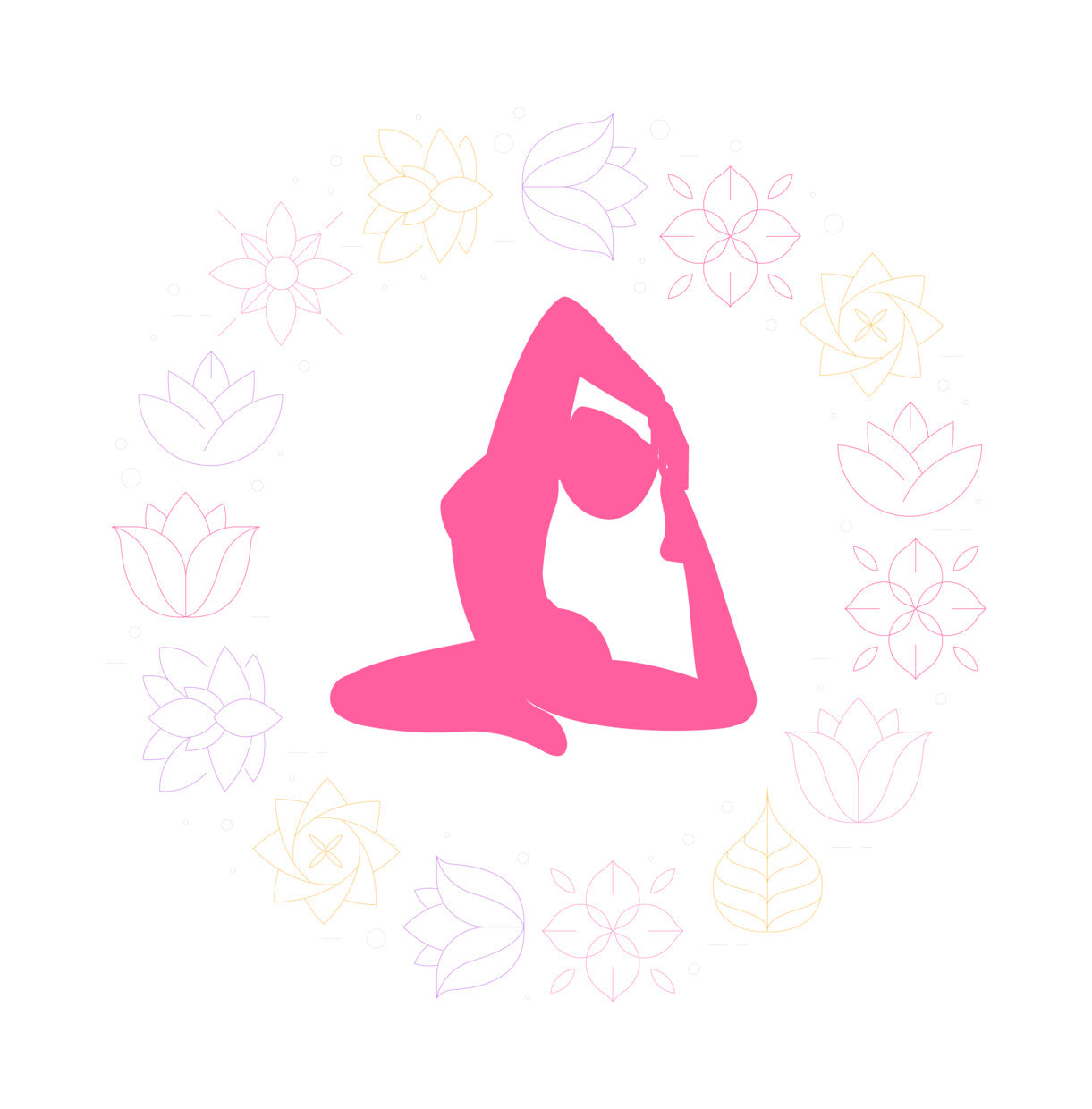 Pink Lotus Yoga Pose DTF Transfer
