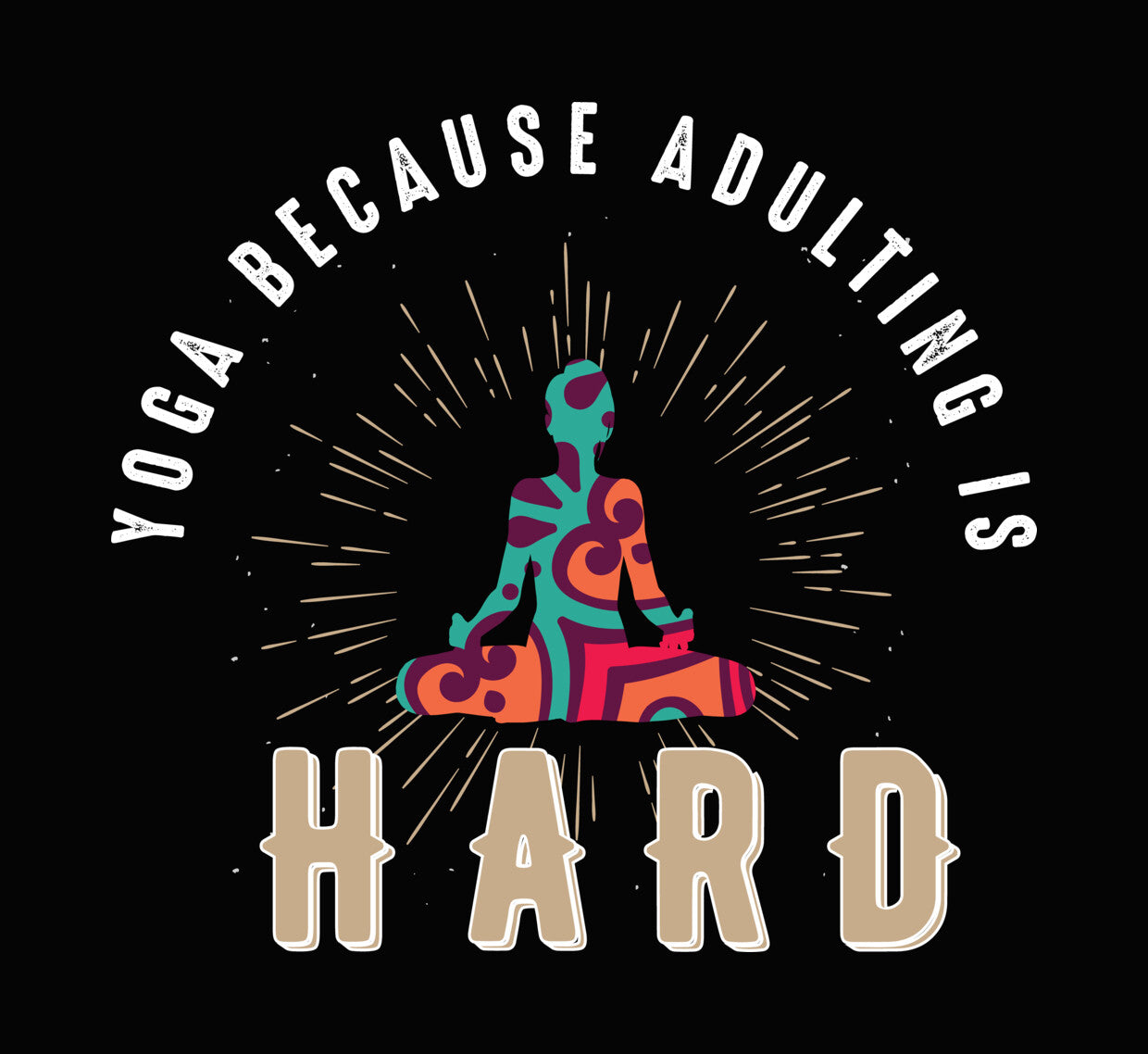 Hard Yoga Mandala Silhouette DTF Transfer