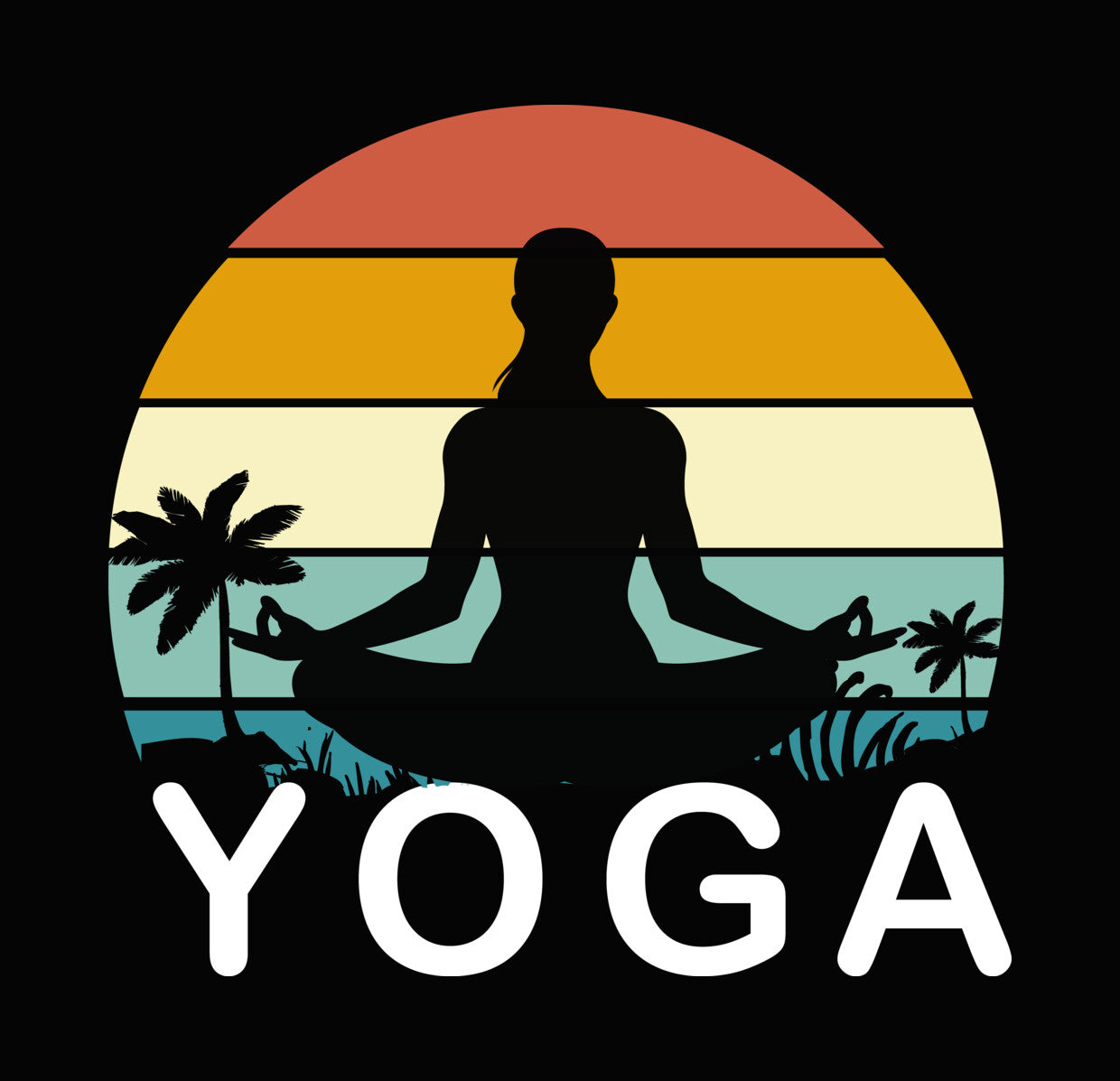 Tropical Sunset Yoga Meditation DTF Transfer