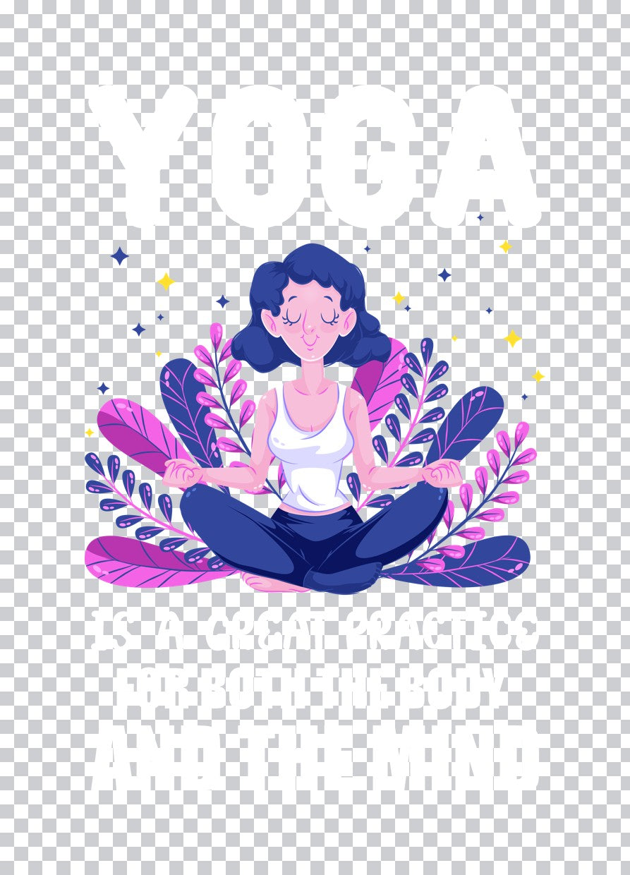 Meditating Girl with Floral Aura DTF Transfer