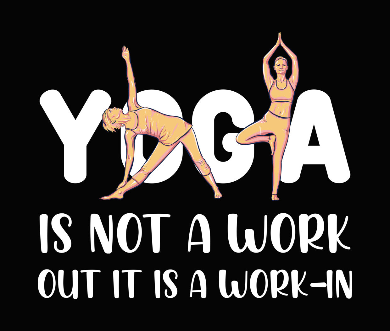 Yoga Poses Illustration Art DTF Transfer