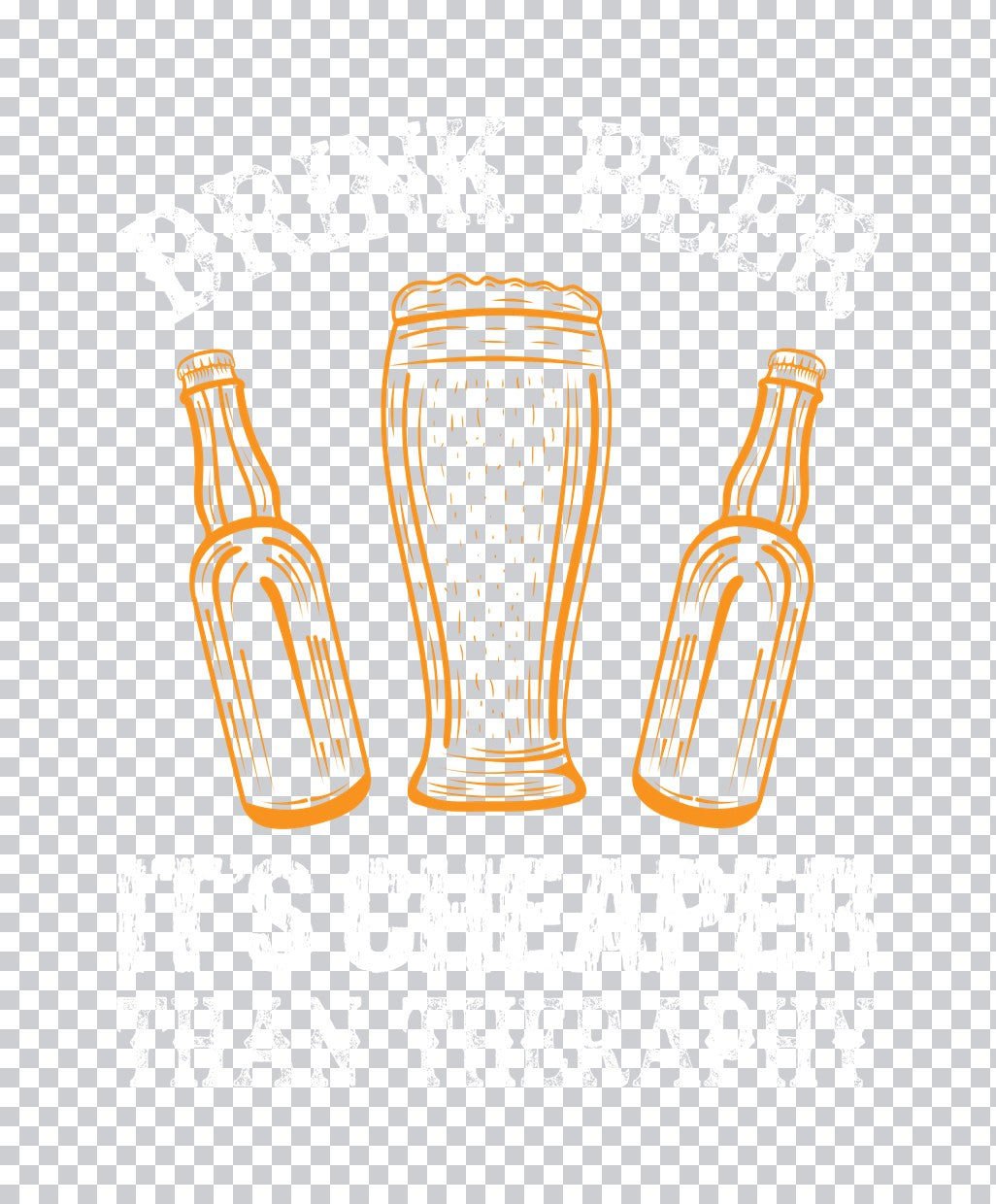 Beer Bottle and Glass Trio DTF Transfer