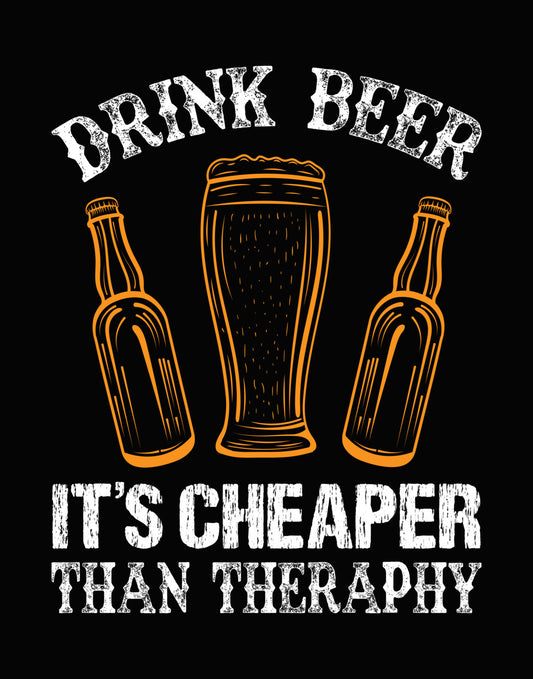 Beer Bottle and Glass Trio DTF Transfer