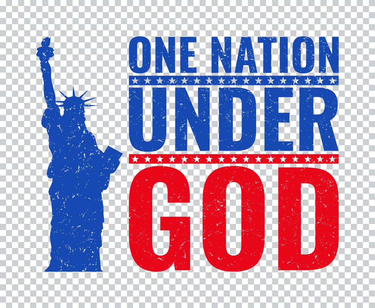 One Nation Under God Statue DTF Transfer