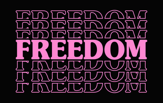 Retro Pink Freedom Typography DTF Transfer
