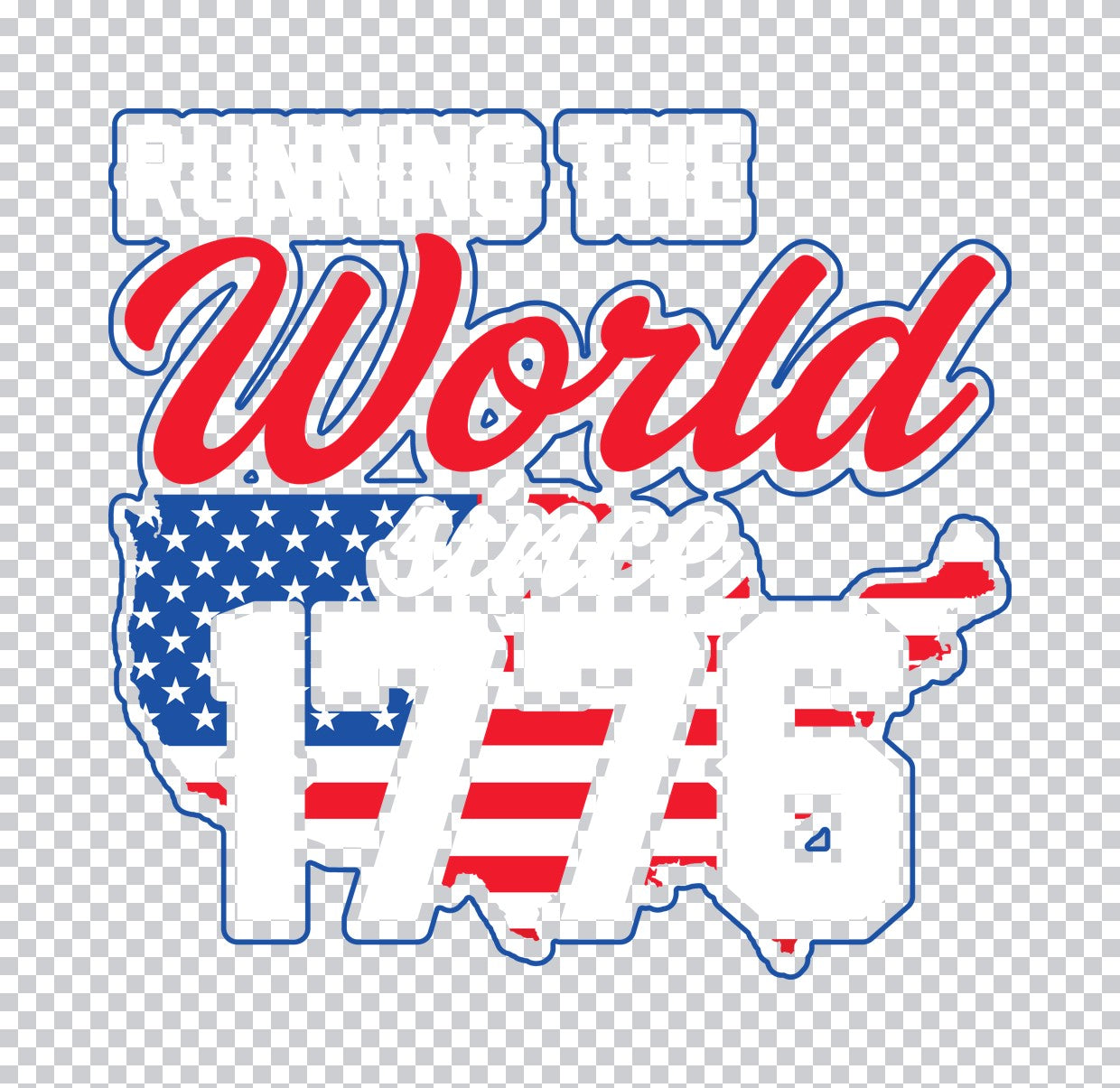1776 Patriotic Map DTF Transfer