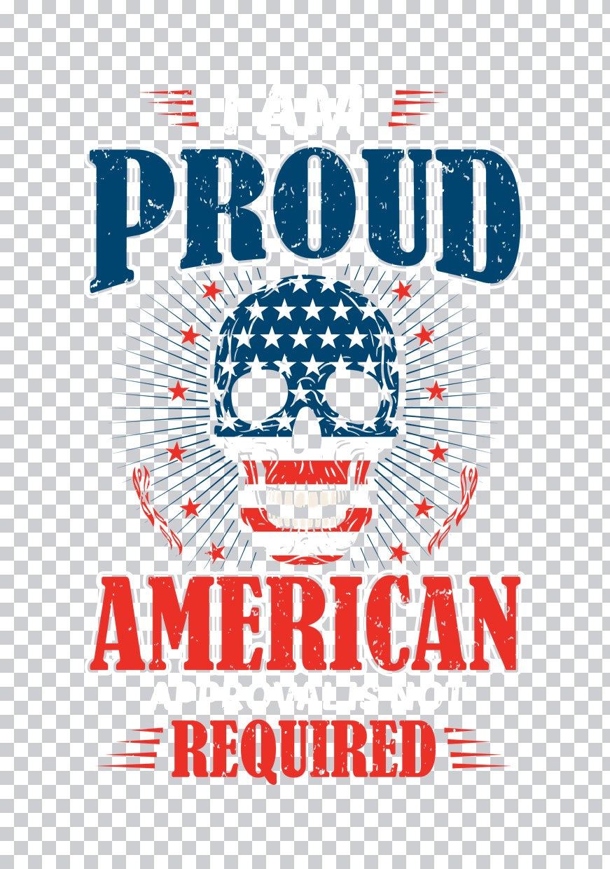 Proud American Required Skull DTF Transfer
