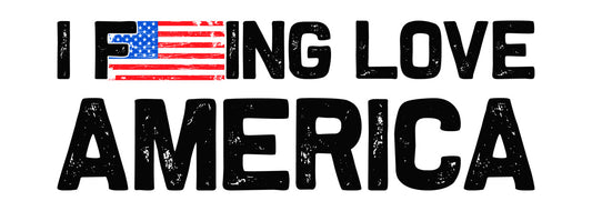I Love America Flag Text DTF Transfer