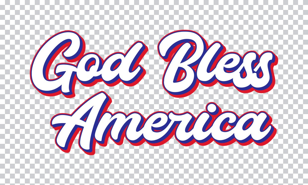 God Bless America Script DTF Transfer