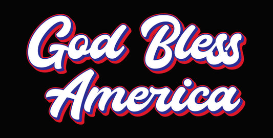 God Bless America Script DTF Transfer