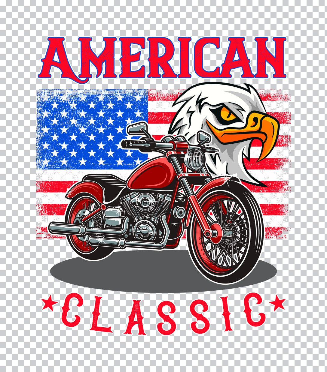 American Classic Motorcycle Eagle DTF Transfer