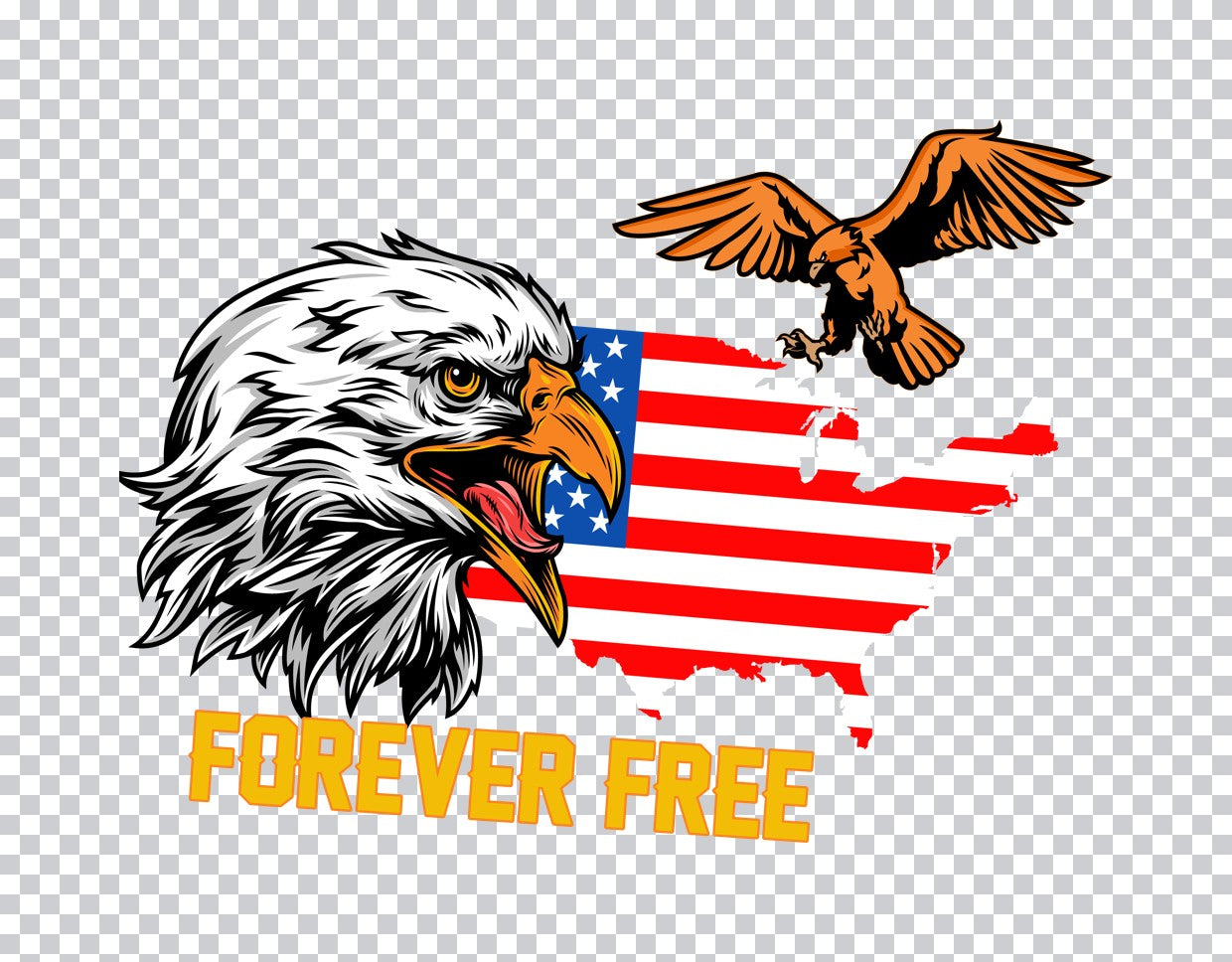 Forever Free Bald Eagle DTF Transfer