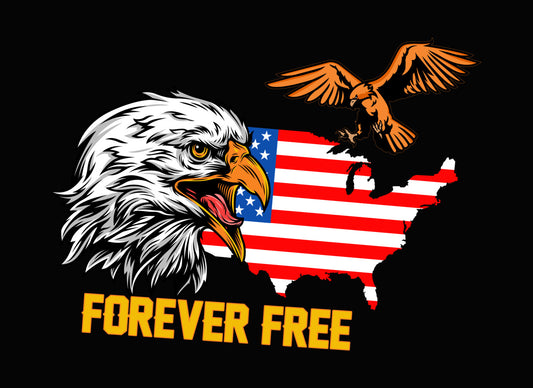 Forever Free Bald Eagle DTF Transfer