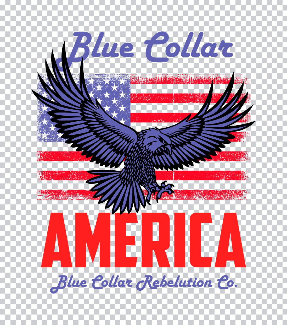 Blue Collar America Eagle DTF Transfer