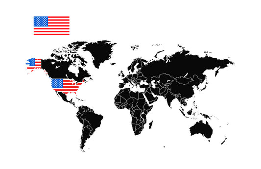 USA World Map Patriotic DTF Transfer