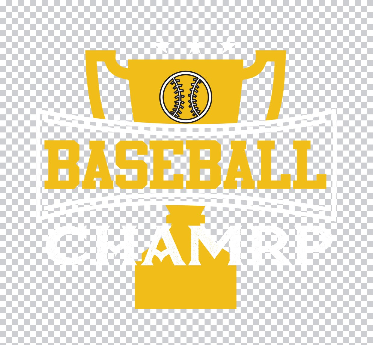 Baseball Trophy Champion DTF Transfer
