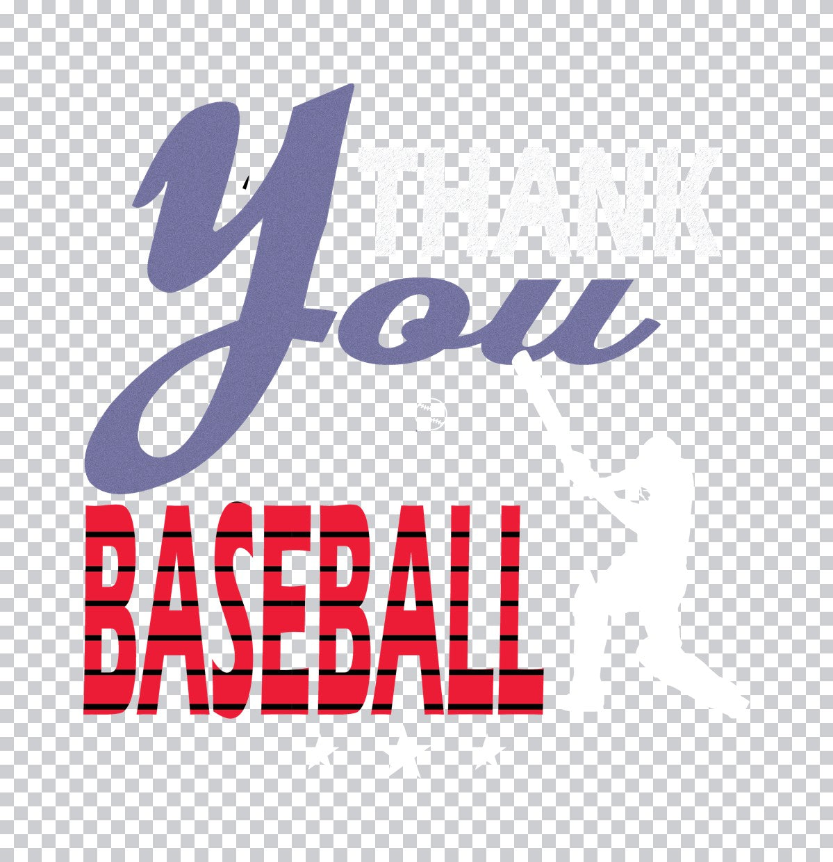 Thank You Baseball Script DTF Transfer