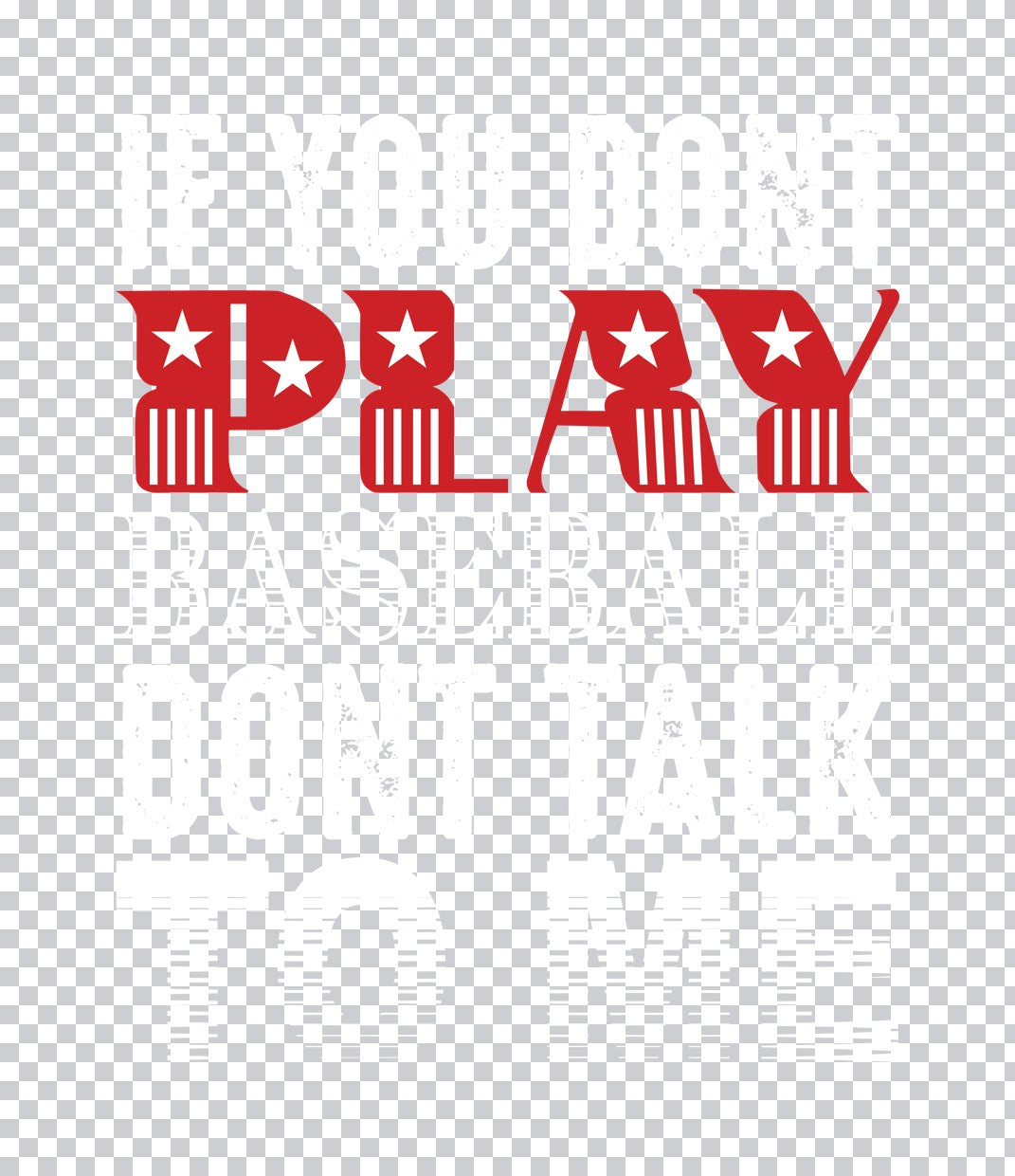 Play Ball Patriotic Typography DTF Transfer