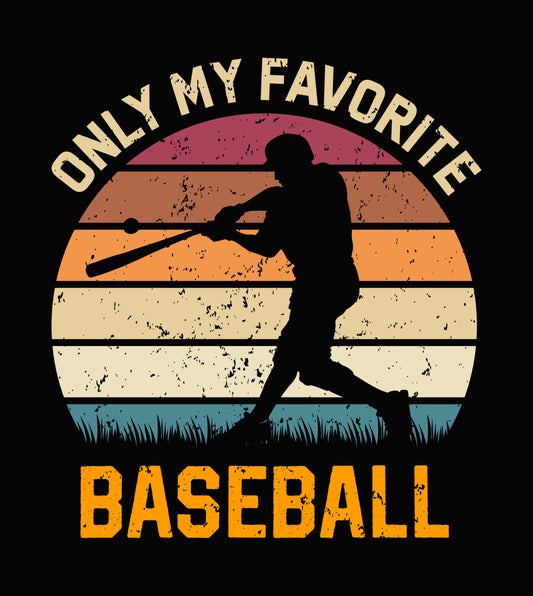 Vintage Sunset Batter Baseball DTF Transfer