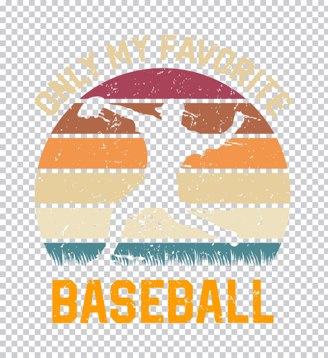 Vintage Sunset Pitcher Baseball DTF Transfer