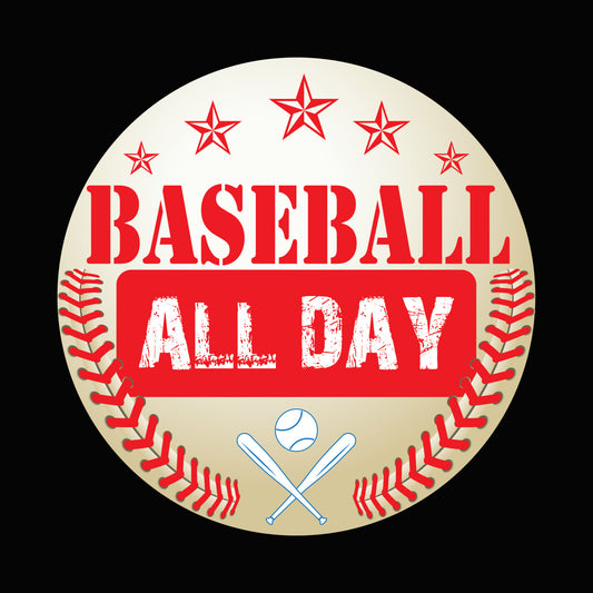 Baseball All Day Vintage DTF Transfer
