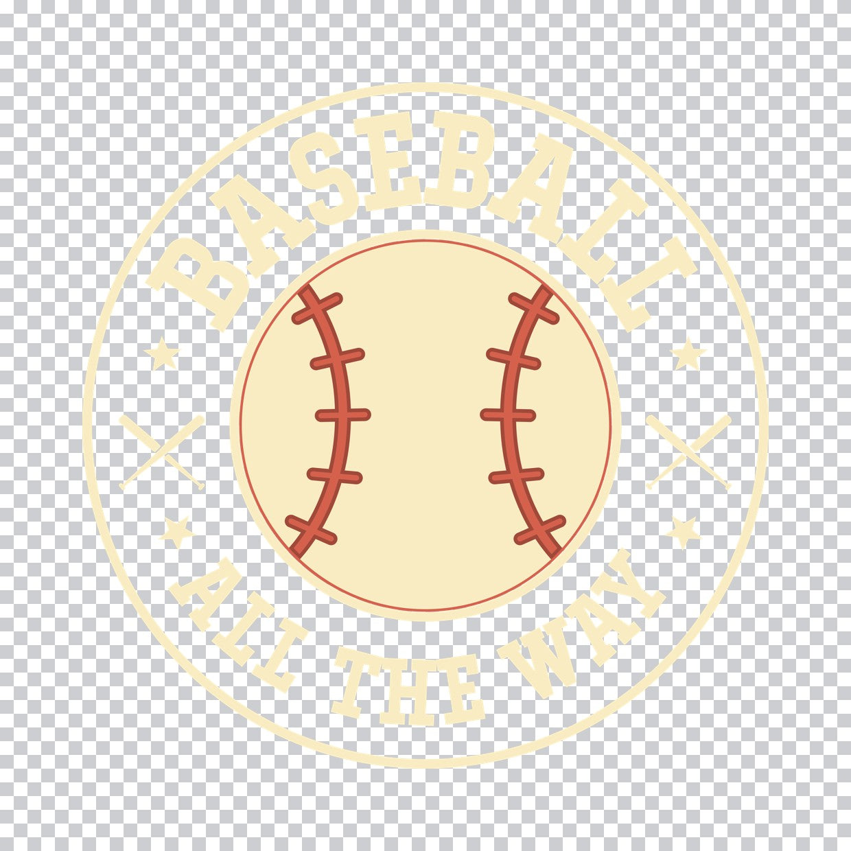 Baseball All The Way Emblem DTF Transfer
