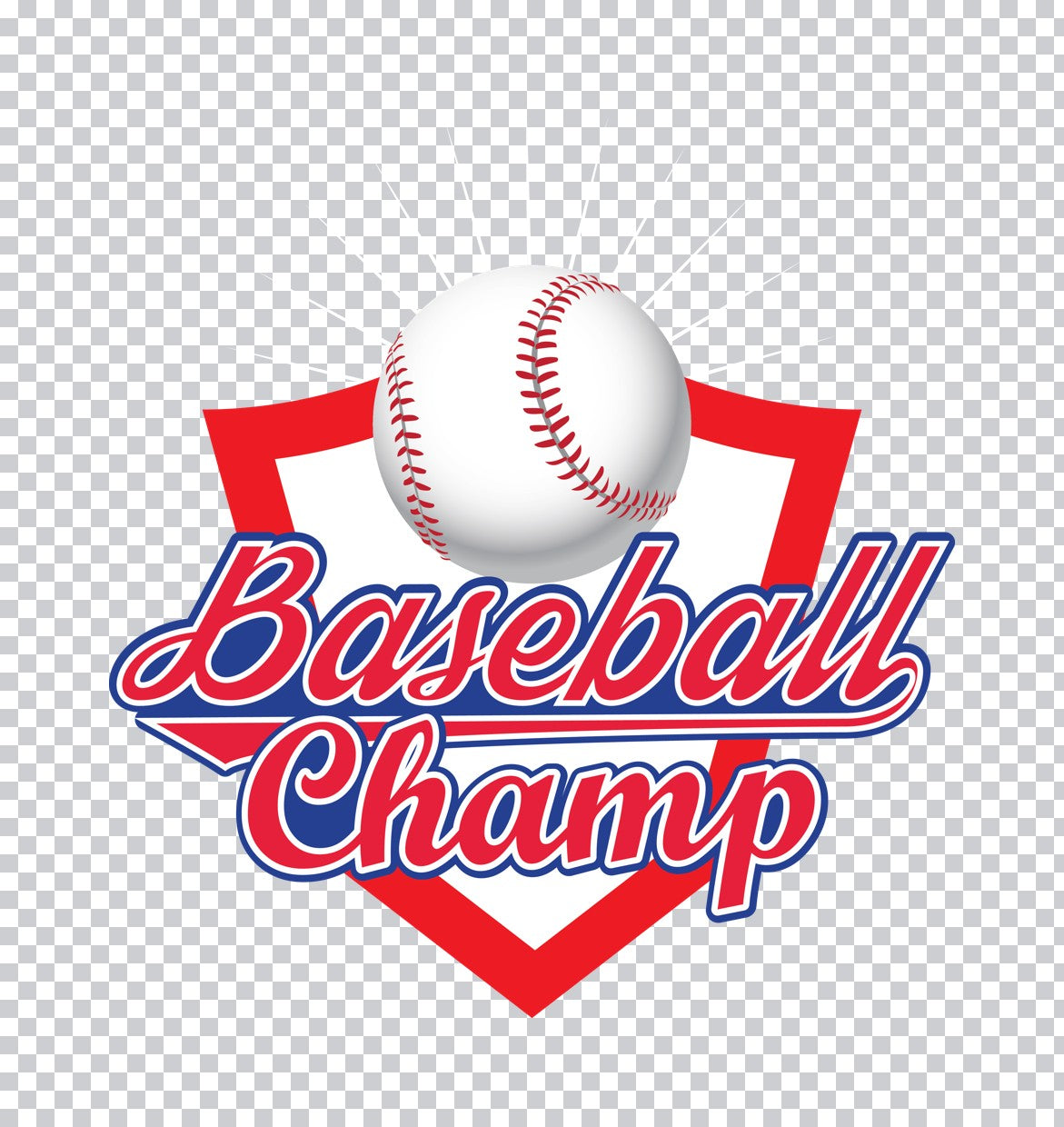 Baseball Champ Shield DTF Transfer