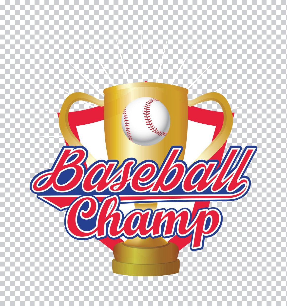 Baseball Champ Trophy Shield DTF Transfer