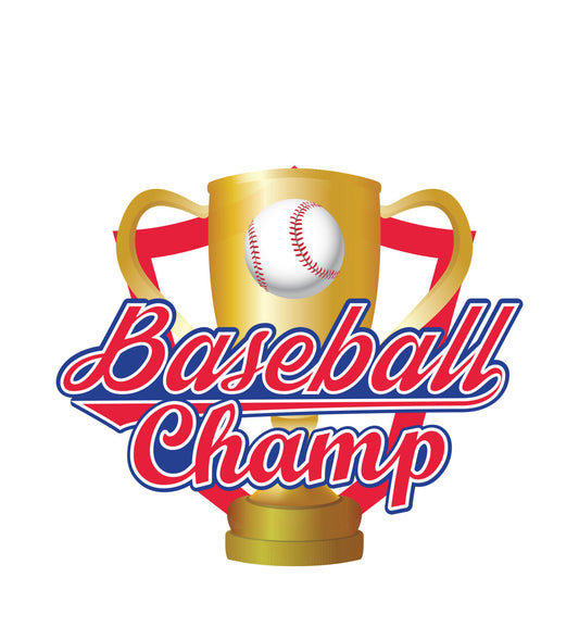 Baseball Champ Trophy Shield DTF Transfer