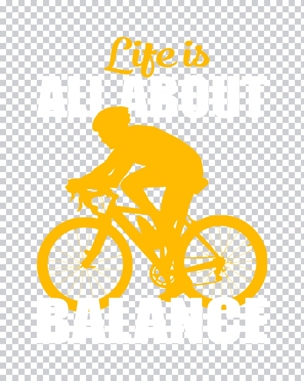 Life Is a Ride Bicycle Silhouette DTF Transfer
