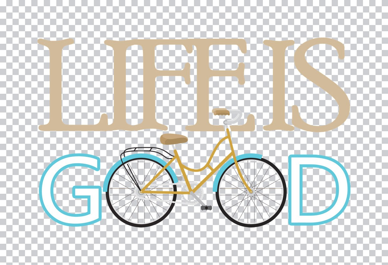 Life Is Good Bicycle Illustration DTF Transfer