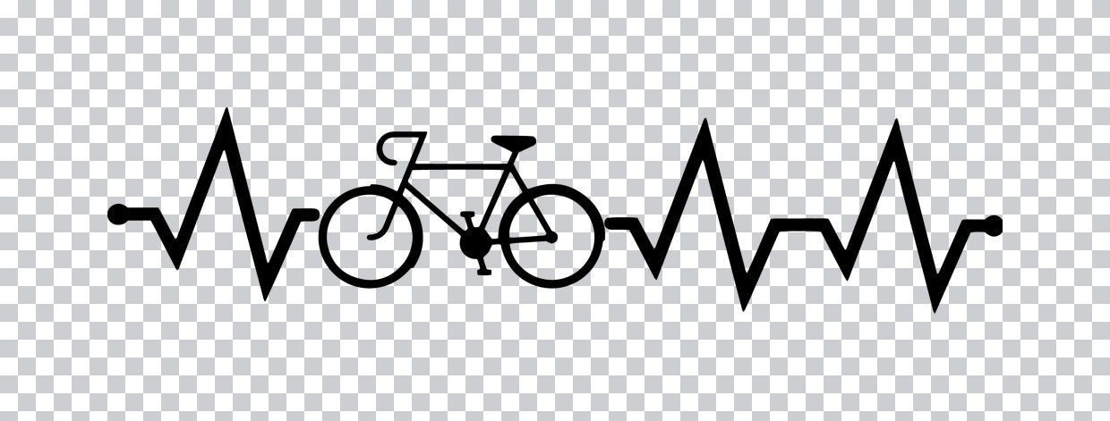 Bicycle Heartbeat EKG DTF Transfer