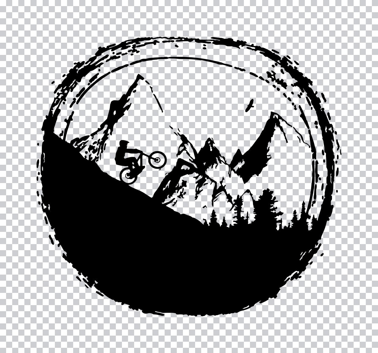 Mountain Bike Downhill Action DTF Transfer