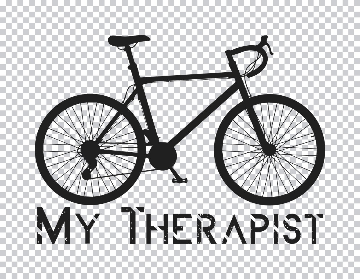 My Therapist Bicycle Silhouette DTF Transfer