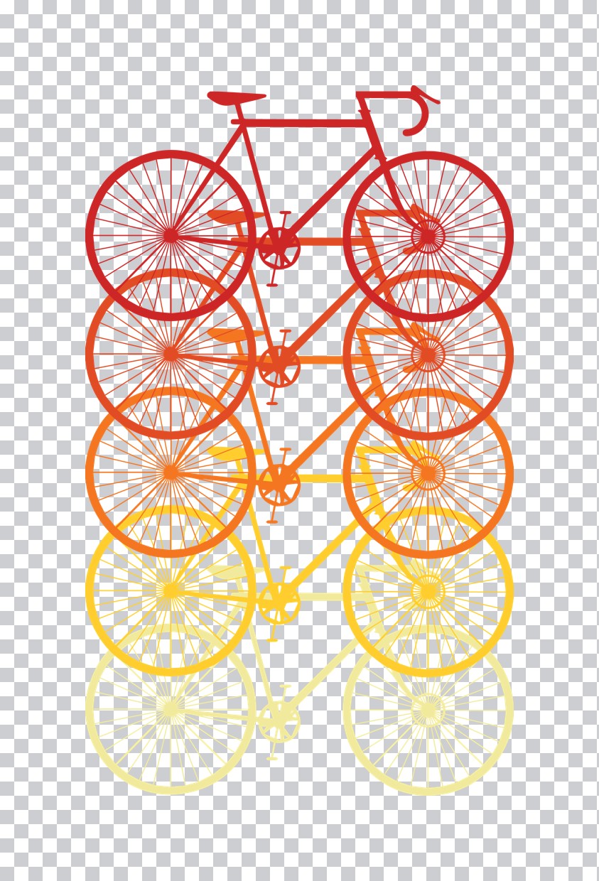 Retro Gradient Bicycle Stack DTF Transfer