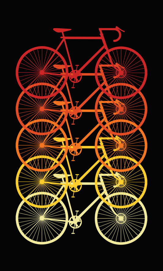 Retro Gradient Bicycle Stack DTF Transfer