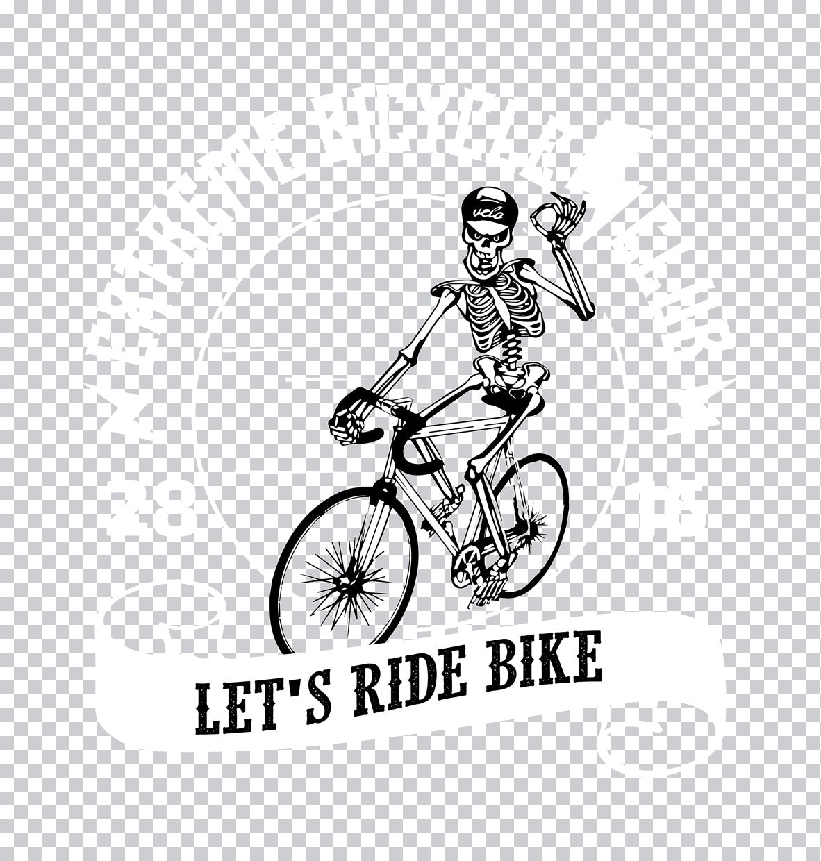 Bicycle Heartbeat EKG Line DTF Transfer