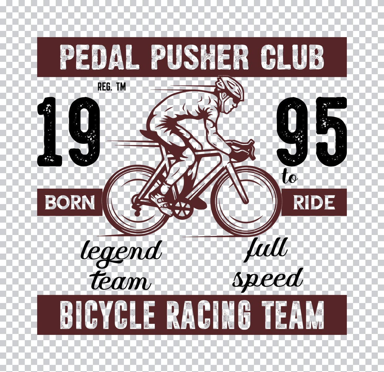 Pedal Pusher Club Racing DTF Transfer